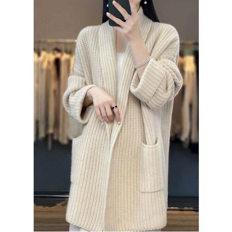 Plus Size Women's Sweater Cardigan Mid-length - Mubimart