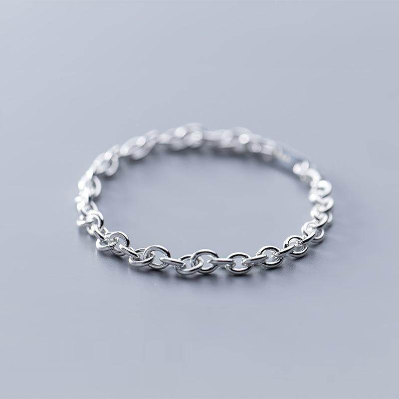 S925 Silver Bracelet Korean Simple Fashion Ankle-strap Buckle Graceful Personality Chain - Mubimart