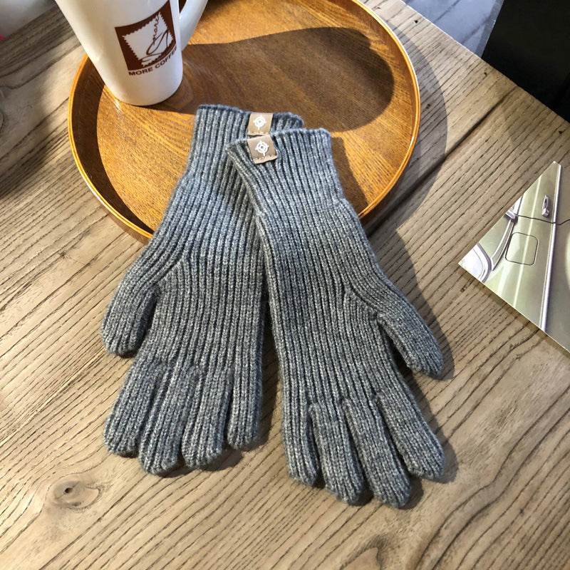 Winter Solid Color Knitted Gloves For Men And Women - Mubimart