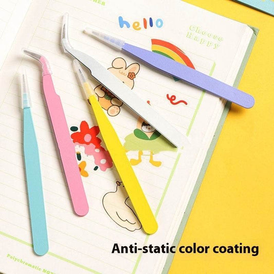 Hand Account Tweezers Stainless Steel Color DIY Elbow Clip Hand Tool Goo Card Tweezers - Mubimart