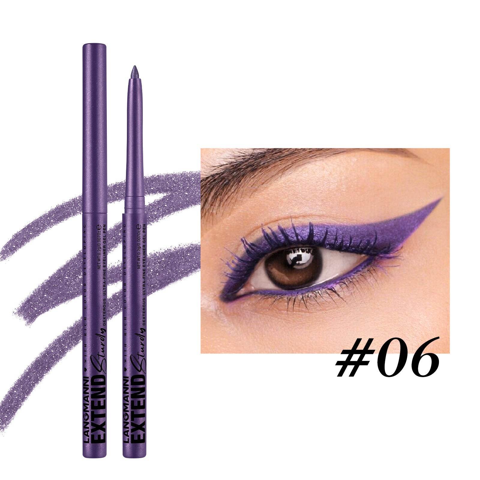 Colorful Gel Glitter Eyeliner Pencils Waterproof & Smudgeproof For Party, Halloween, Cosplay Makeup 12 Vibrant Shades - Mubimart