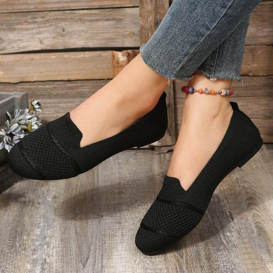 Women's Ballet Flats Round Toe Soft Sole Slip On Lazy Shoes Walking Flat Loafers - Mubimart