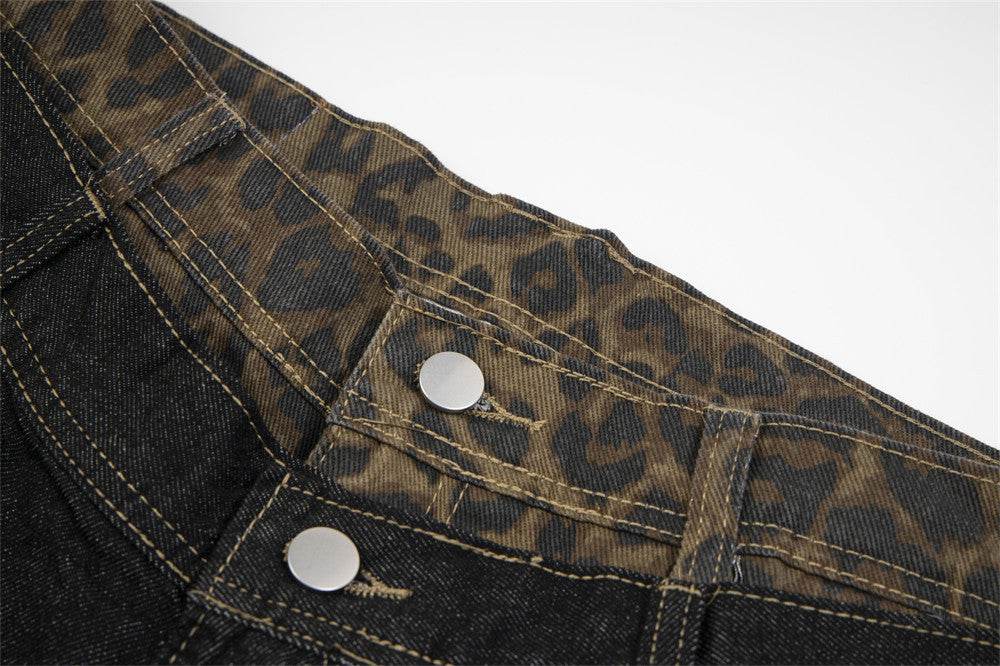 Stitching Straight Jeans For Men And Women - Mubimart