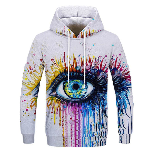 Graffiti Painting Print Sweatshirt Print Sports Sweatshirt Collarless Digital Print Sweatshirt - Mubimart