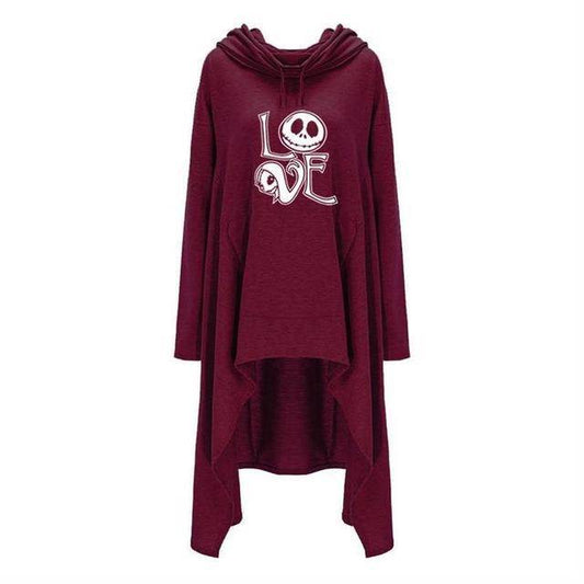 Long Sweatshirts Woman Irregular Letters Cloak Halloween - Mubimart