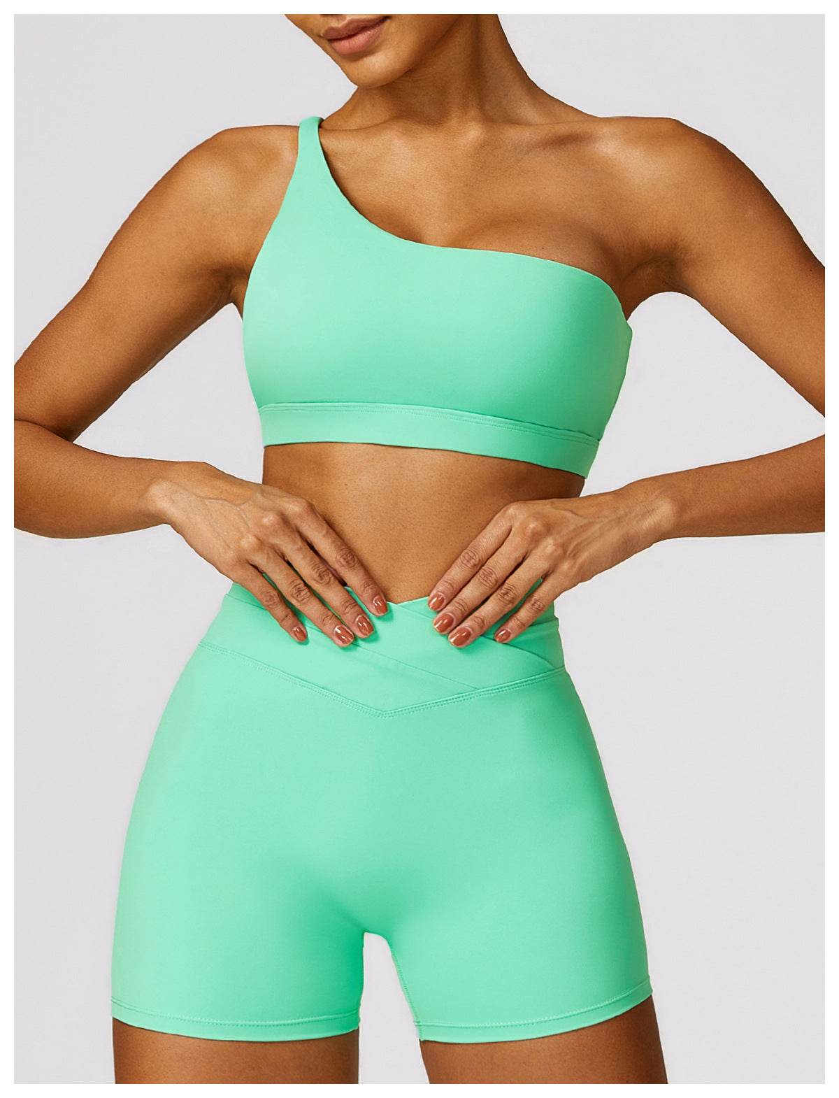 Women's One-shoulder Beauty Back Yoga Bra Quick-drying Workout Top - Mubimart