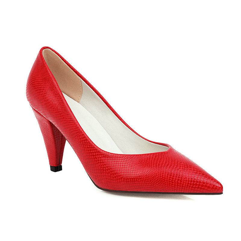 Women's Work Shoes Professional Cone-shaped Heel Pointed High Heels - Mubimart