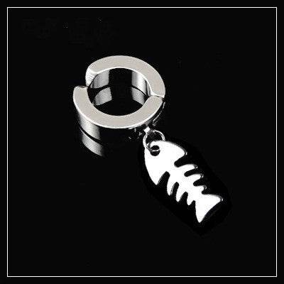 Tassel Black Earrings Without Pierced Cross Wolf Men And Women Tide Earrings - Mubimart