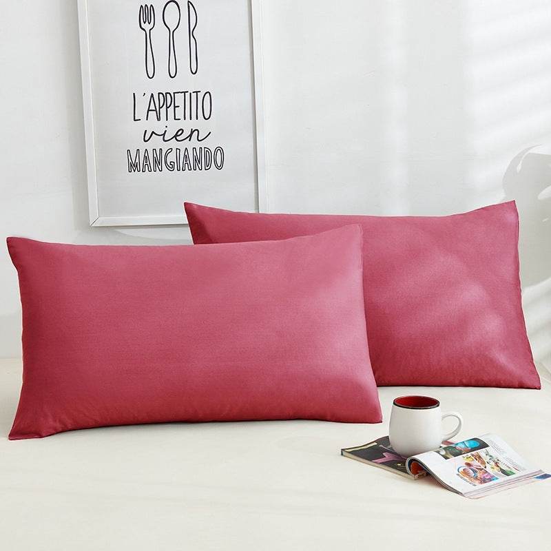 Pure Color Cotton Pillowcases A Pair Of Hotel Hotel Cotton 48X74CM - Mubimart