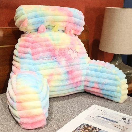 Colorful Tie-dyed Cartoon Lumbar Support Pillow Office Lumbar Support Pillow Neck - Mubimart