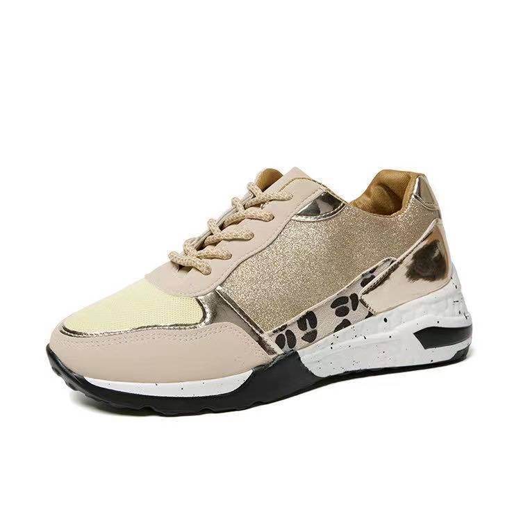 Lace Up Sneakers Wedge Flat Casual Walking Running Shoes For Women - Mubimart
