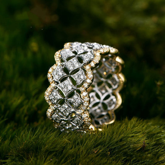 Bright Star Lace Ring Female Crown Gemstone Ring