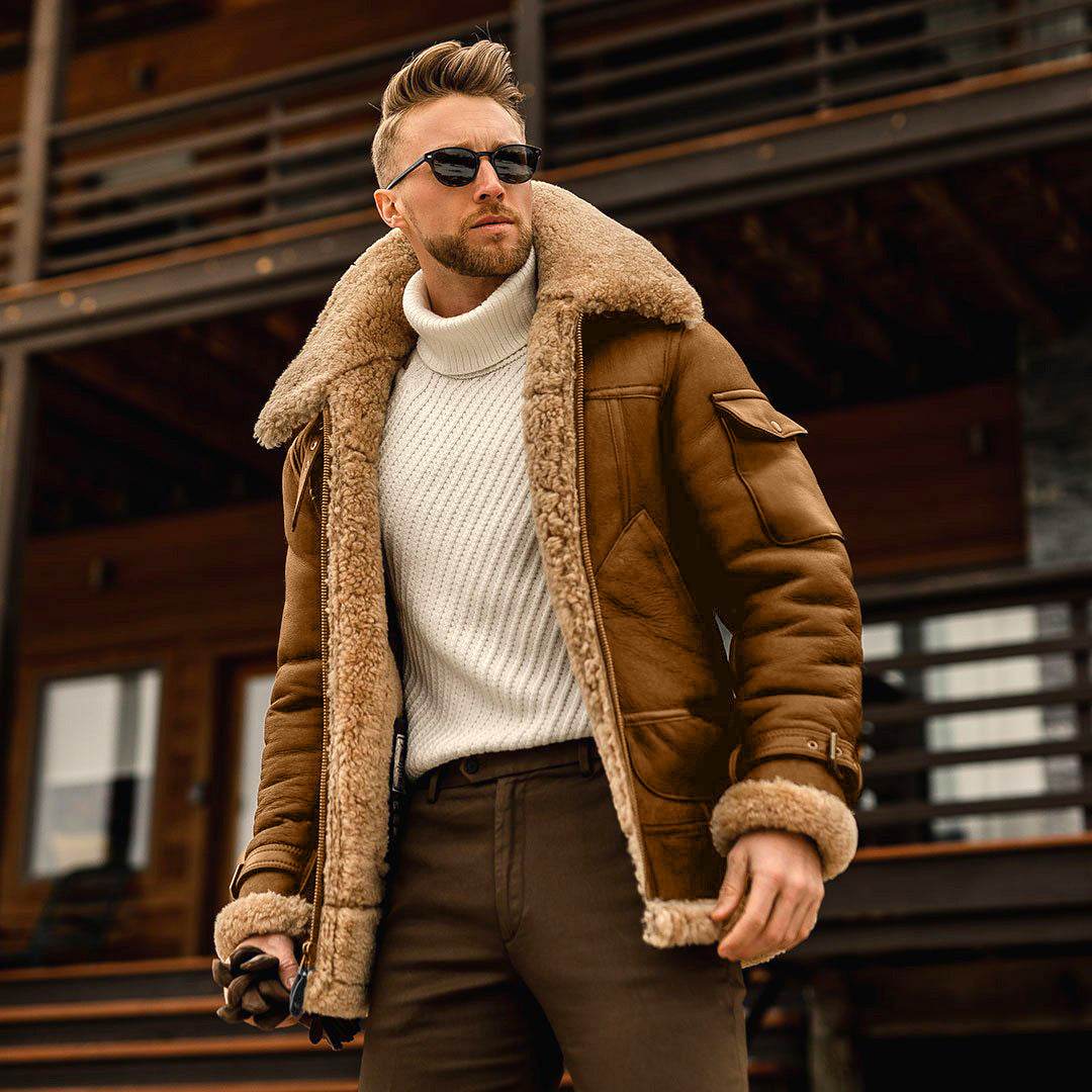 Winter Jacket Mens Military Fleece Warm Jackets Male Fur Collar Coats Army Tactical Jacket - Mubimart