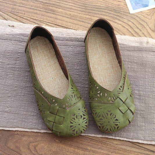 Flat Bottom Comfort Hollow Shallow Mouth Women's Shoes - Mubimart