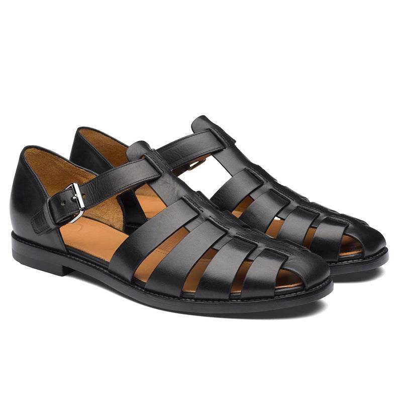 Colorblock Men's Sandal Stitched Faux Leather - Mubimart