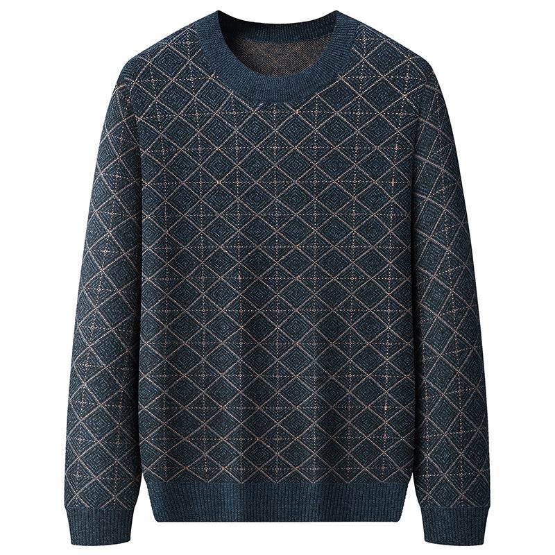 Round Neck Sweater XL Mens Loose - Mubimart