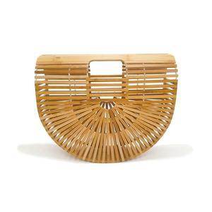 Bamboo Woven Bag Rattan Creative Beach Handbag Women - Mubimart