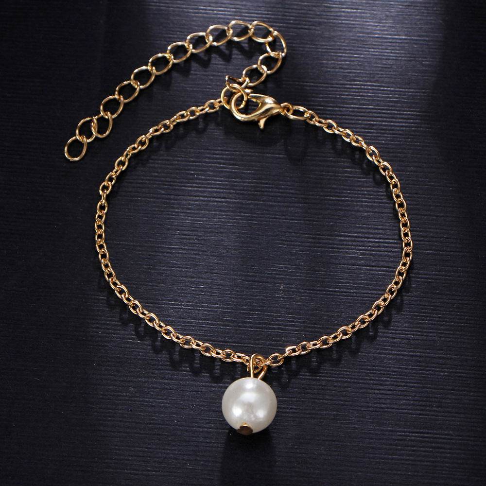 Simple Three-layer 3 Ankle Chain Metal Alloy Ornament Anklets Suit - Mubimart