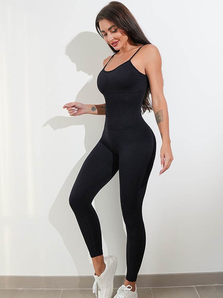 Womens Sexy Unitard One Piece Jumpsuit Spaghetti Strap Tummy Control Rompers Sleeveless Bodysuits Outfits - Mubimart