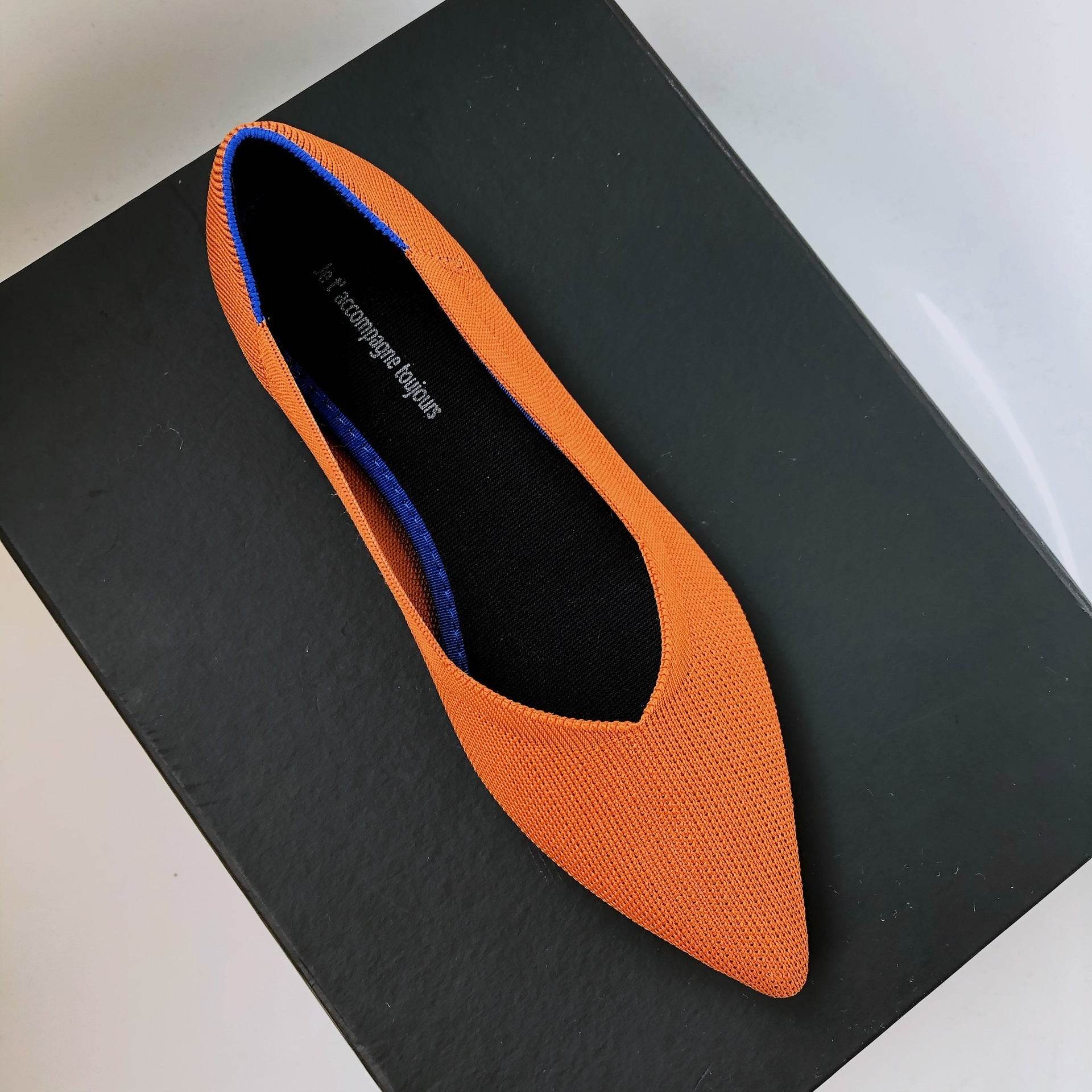 Women's Pointed Toe Casual Woven Flat Shoes - Mubimart