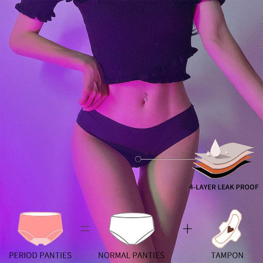 Women's Plus Size Physiological Panties Low Waist Four Layers Leak Proof - Mubimart