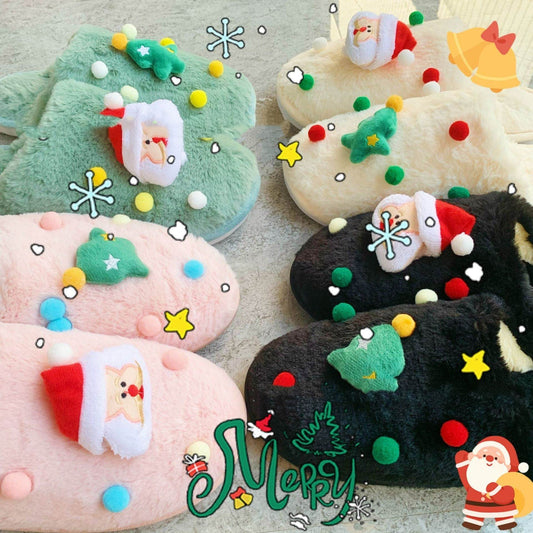 Christmas Slippers Warm Slipper Bag Flat Overall - Mubimart