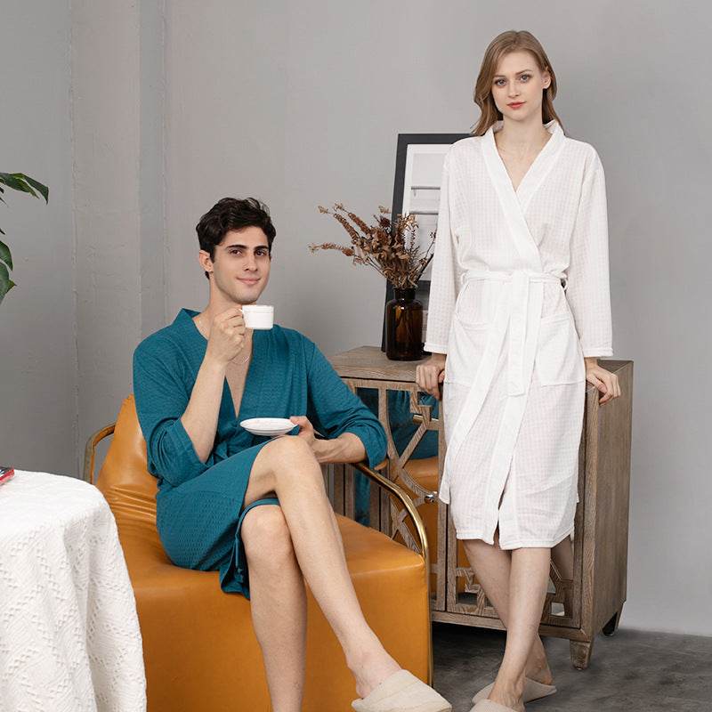Couple Robes Sleepwear Women Men Loungewear Bathrobe - Mubimart