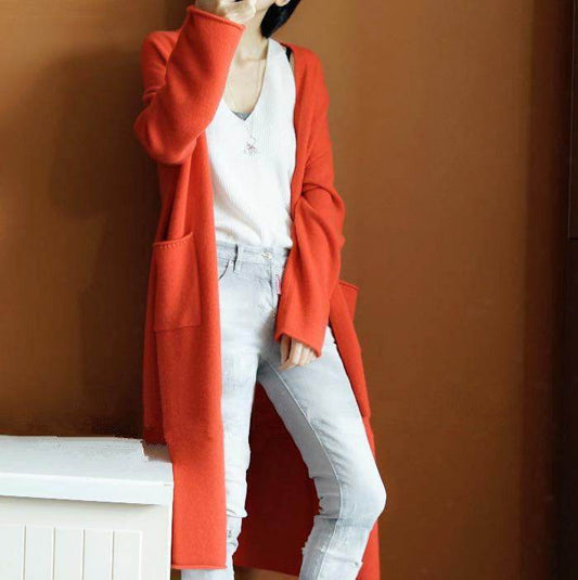 Loose Plus Size Sweater Coat - Mubimart