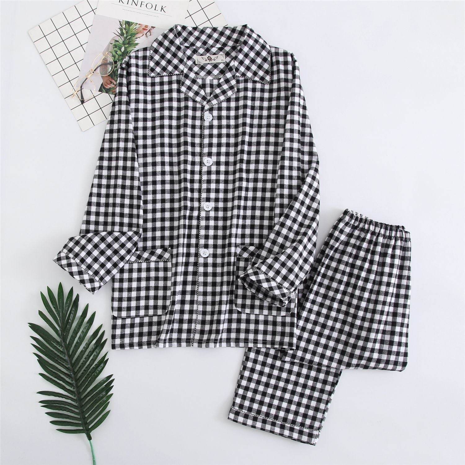 Men's Warm Cloth Flannel Pajama Suit - Mubimart