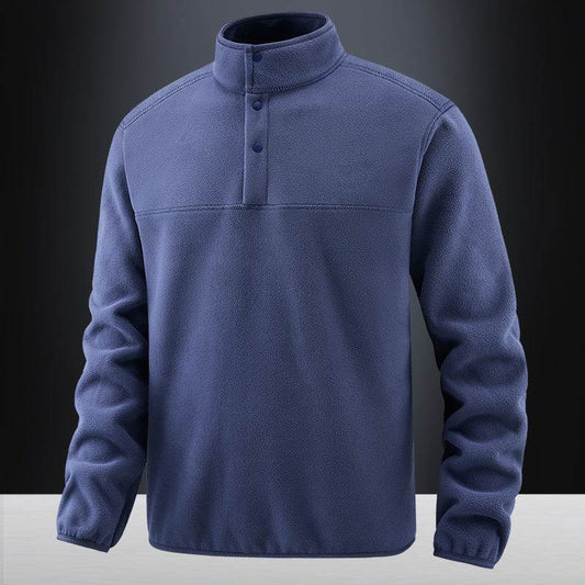 Men's Fleece Fleece-lined Stand Collar Jacket - Mubimart