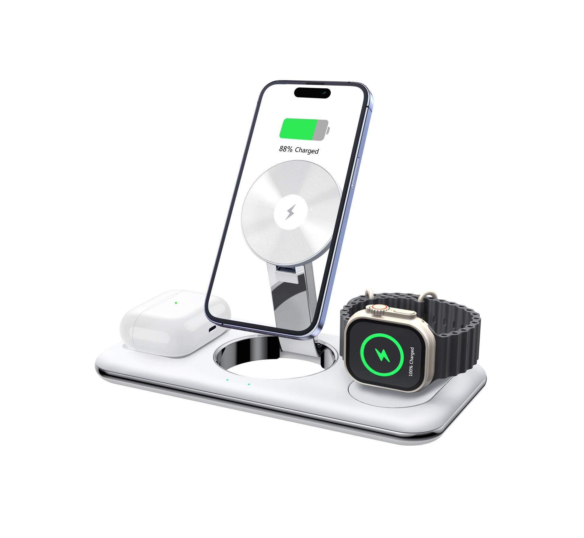Folding Magnetic Wireless Charger Charger Desktop Bracket - Mubimart