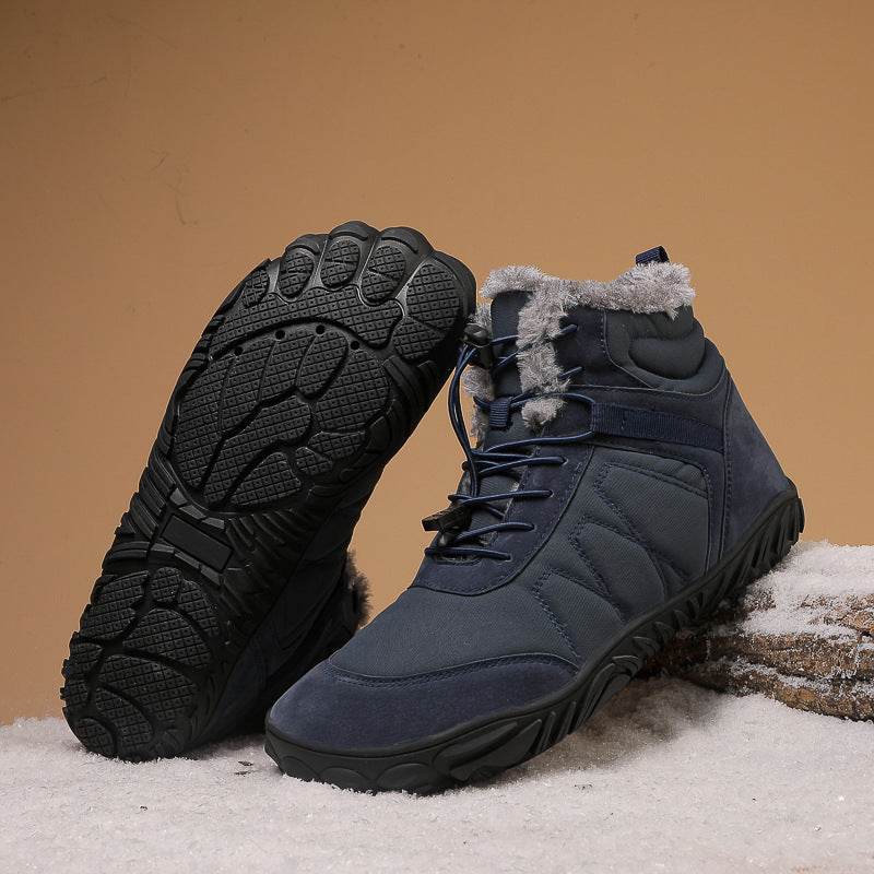 Outdoor Snow Boots Men's Platform Plus Waterproof Five-finger Hiking Shoes - Mubimart