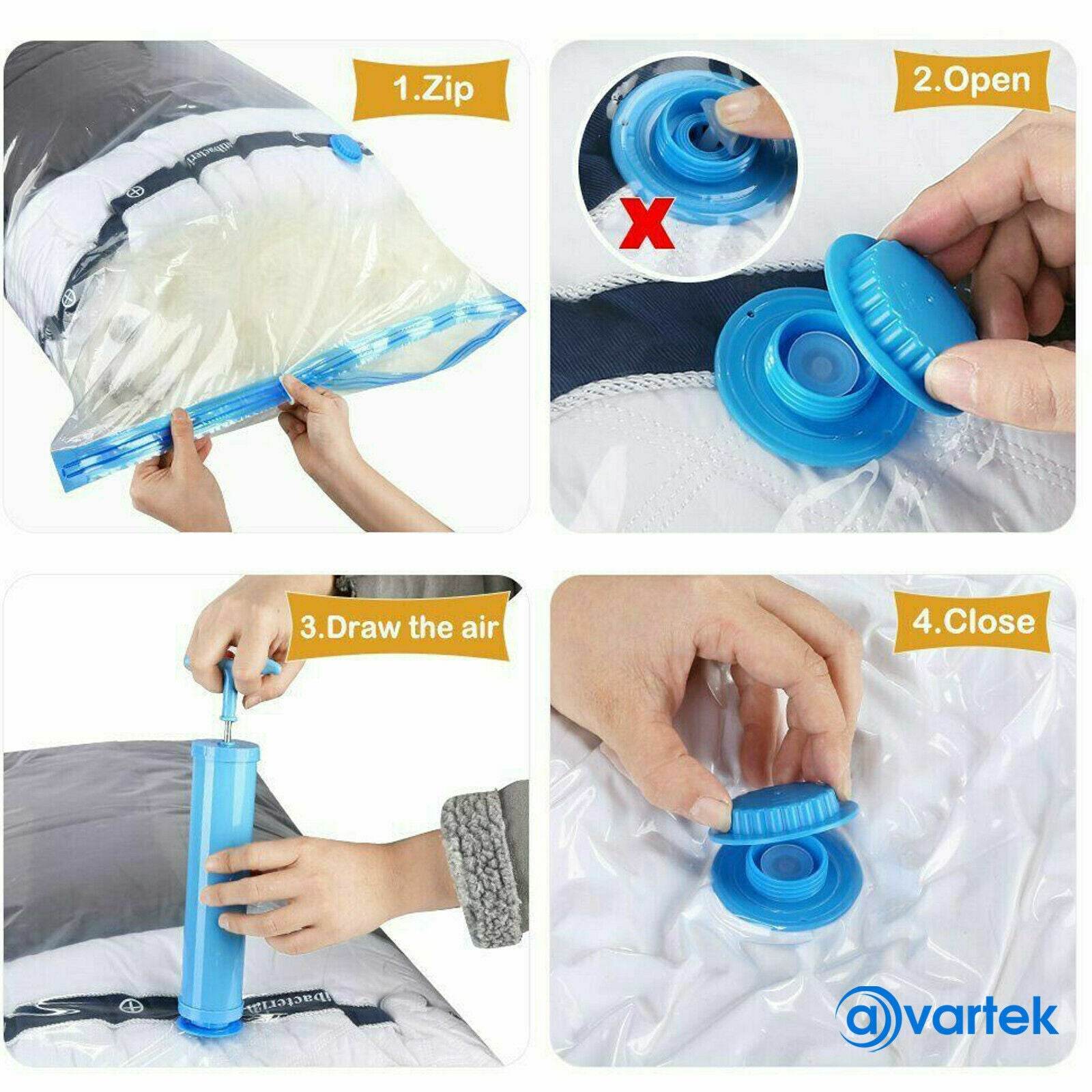 6 X STRONG VACUUM STORAGE SPACE SAVING BAGS VAC BAG SPACE SAVER VACCUM VACUM-BAG - Mubimart