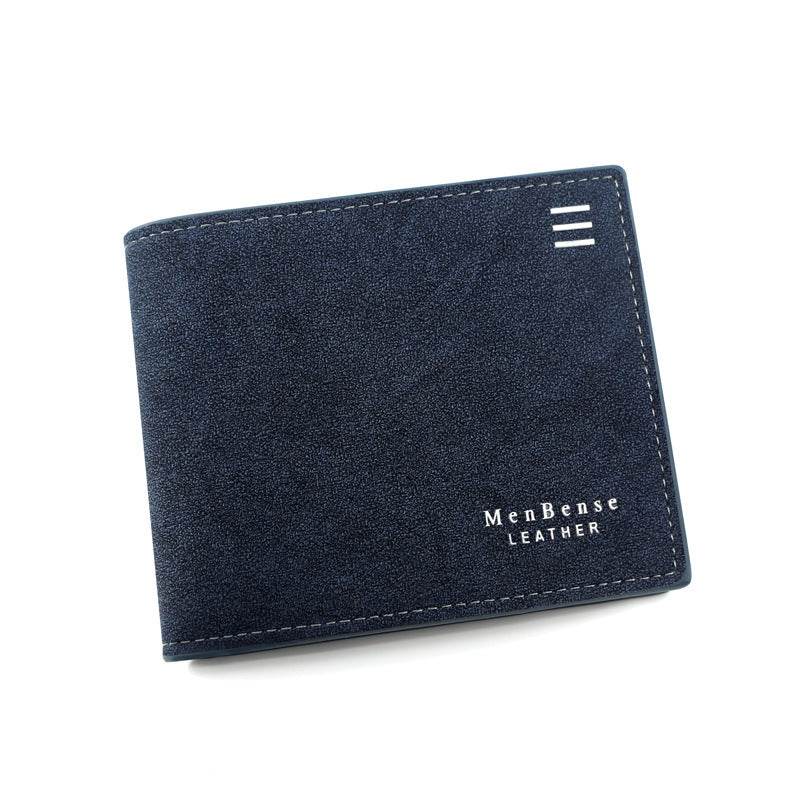 New Personalized Men's Short Wallet Fashion Silk Screen Wallet Men's Frosted Clutch Wallet - Mubimart