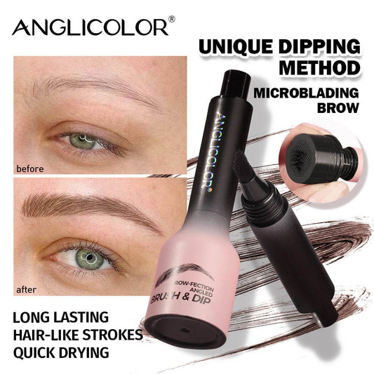 Brow-Fection Angled Liquid Brush Eyebrow Pencil Liquid Eyebrow Enhancer Easy To Color Long-Lasting Quick-Drying - Mubimart