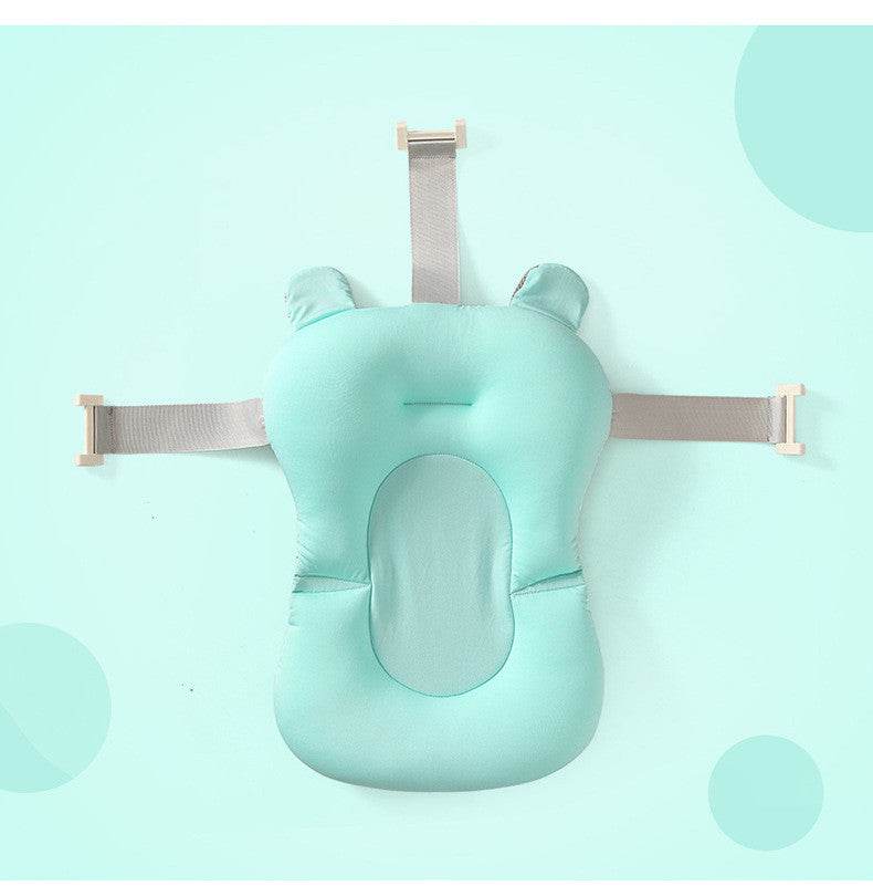 Baby Bath Seat Support Mat Foldable Baby Bath Tub Pad & Chair Newborn Bathtub Pillow Infant Anti-Slip Soft Comfort Body Cushion - Mubimart