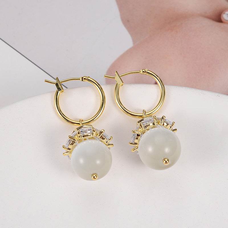 Opal Butterfly Stud Earrings Women - Mubimart