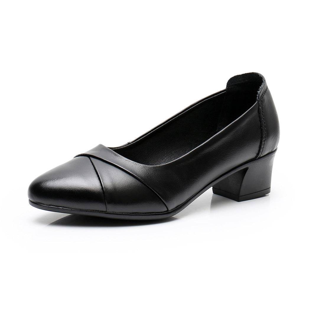 Women's Fashion Top Layer Cowhide Pumps - Mubimart