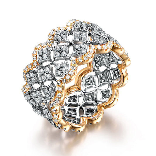 Bright Star Lace Ring Female Crown Gemstone Ring