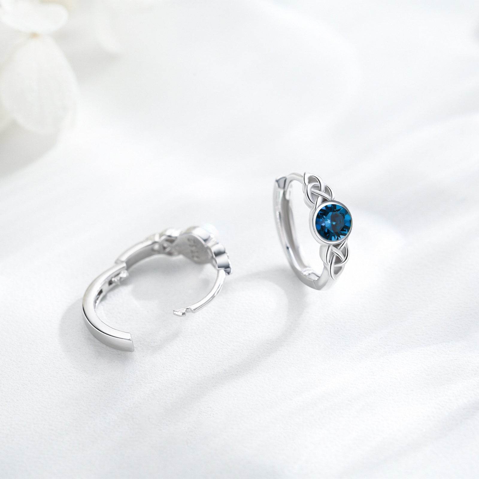 Hypoallergenic Sterling Silver Celtic Moonstone Hoop Earrings As For Women - Mubimart