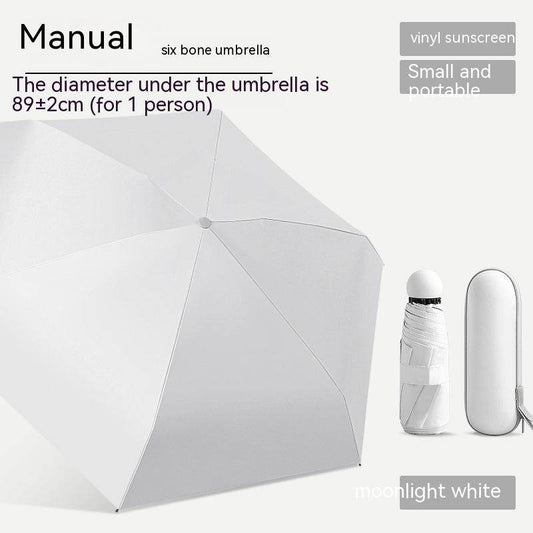 Mini Five-fold Umbrella Capsules Sun Umbrella Sun Protection UV Protection - Mubimart