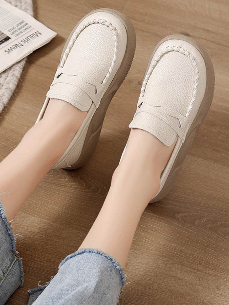 Women's Fashion Thick Bottom Soft Bottom Work Shoes - Mubimart
