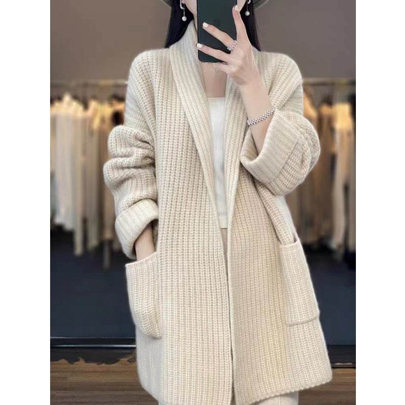 Plus Size Women's Sweater Cardigan Mid-length - Mubimart