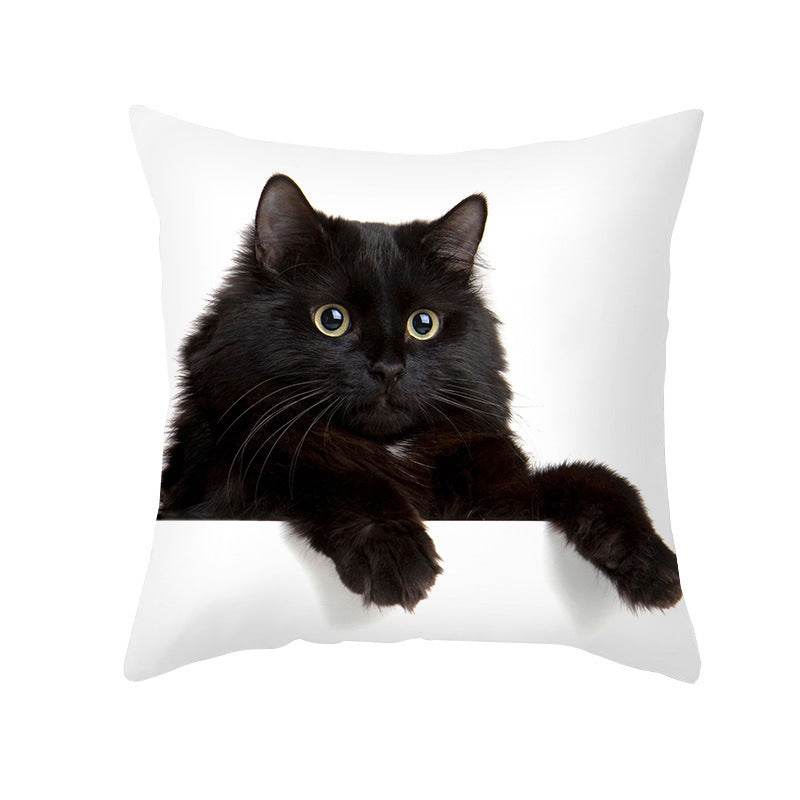 Black Cat Printed Christmas Cushion Covers Pillow Cover Pillowcases - Mubimart