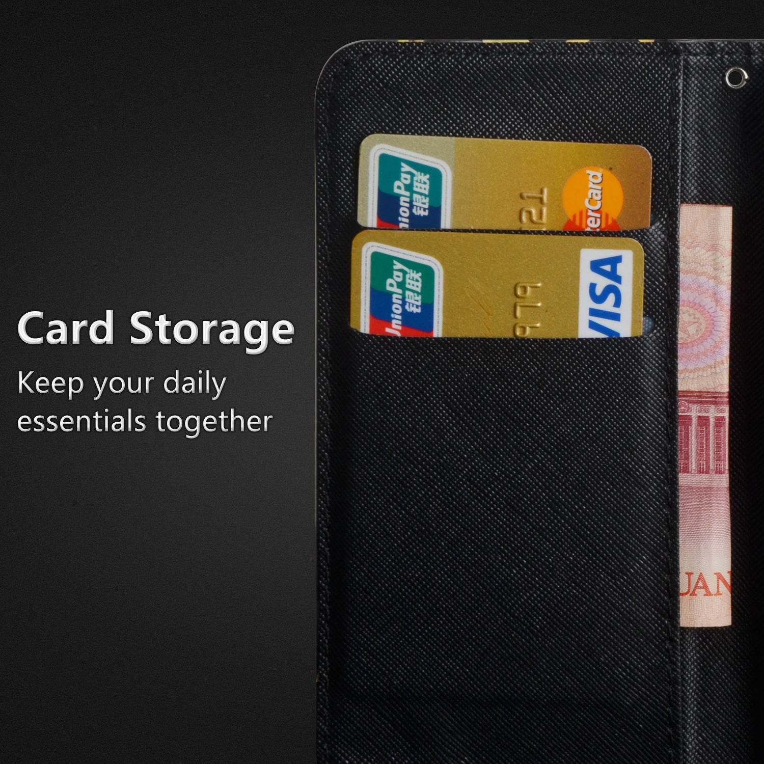 Printed Butterfly Wallet Leather Case - Mubimart