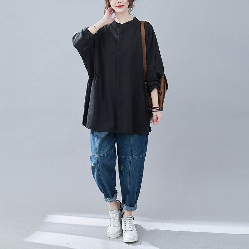 Loose Slimming Blouse For Fat Women Plus Size Women's Clothing - Mubimart