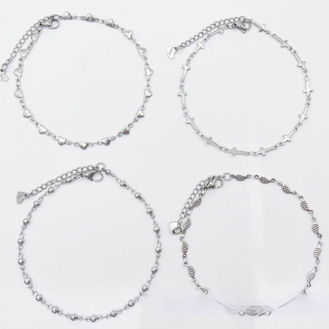 European And American Style Fashion Special-interest Stainless Steel Anklets Love Anklet Multi-style Ins - Mubimart