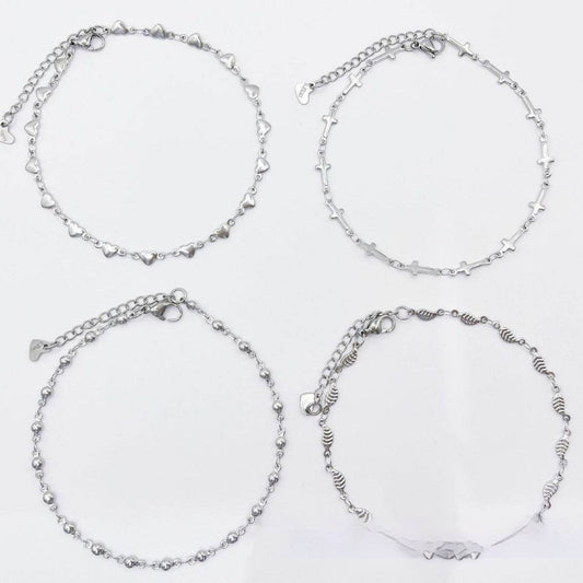 European And American Style Fashion Special-interest Stainless Steel Anklets Love Anklet Multi-style Ins - Mubimart