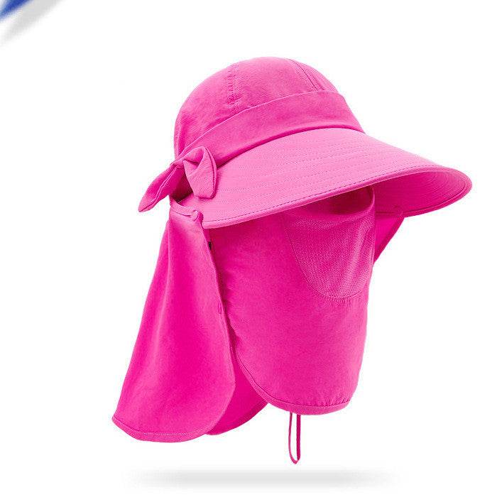 Sun Hats For Women Summer Sun Visor Hat With Big Heads Wide Brim Beach Hat Omnibearing UV Female Caps Face Neck Protection - Mubimart