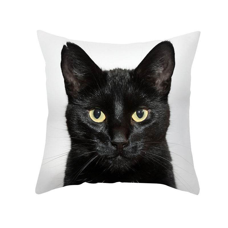 Black Cat Printed Christmas Cushion Covers Pillow Cover Pillowcases - Mubimart